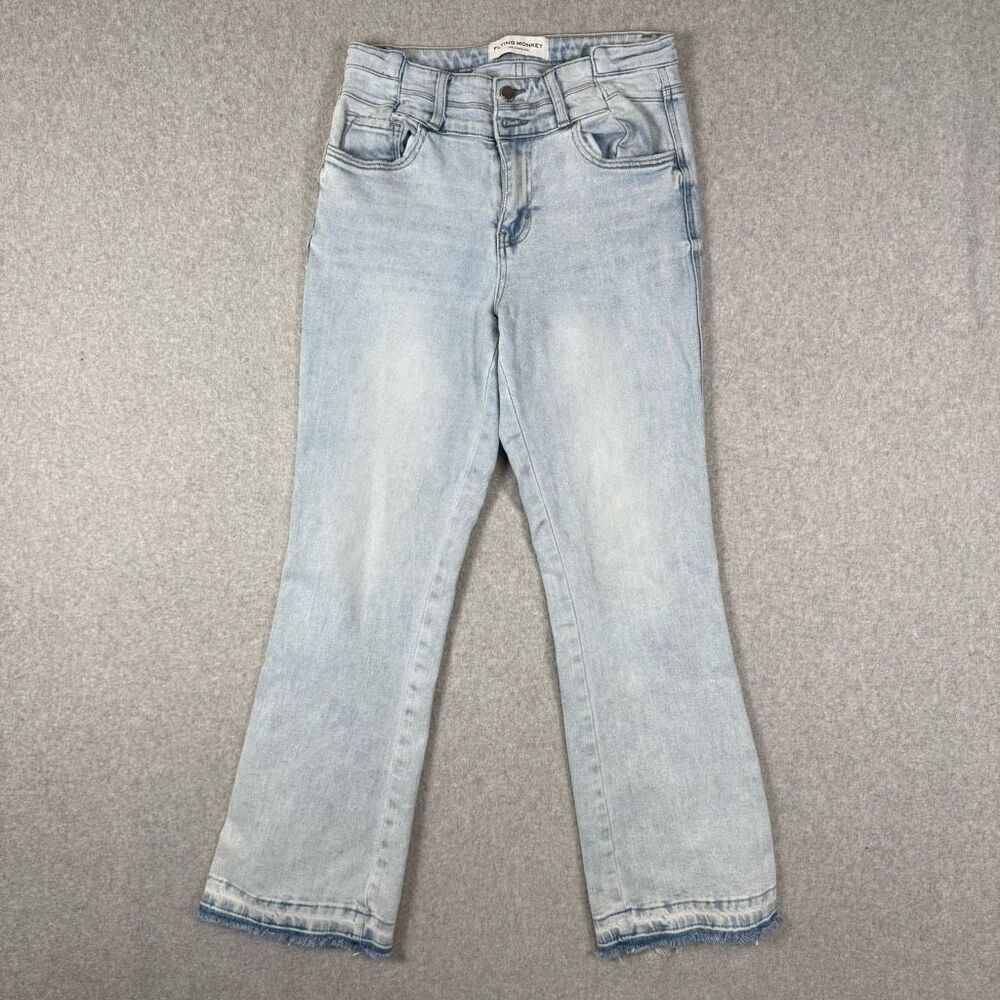 Flying Monkey LA Women's Size 28 High Rise Boot Cut Jeans Light Wash Stretch